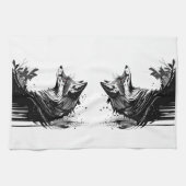 Linge De Cuisine Art Graphique Fox Wild Animal Nature Art (Horizontal)