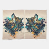 Linge De Cuisine Art graphique Wolf Animaux sauvages Nature sauvage (Horizontal)
