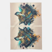 Linge De Cuisine Art graphique Wolf Animaux sauvages Nature sauvage (Vertical)