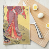 Linge De Cuisine ART JAPONAIS vintage (Quart Plié)