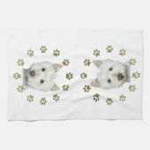 Linge De Cuisine Art mignon et pattes de chien de Westie (Horizontal)
