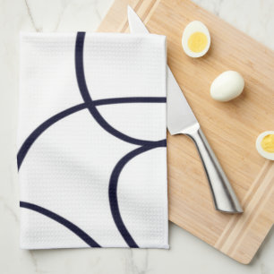 Linge De Cuisine Art minimaliste en ligne noir et blanc