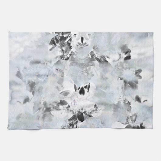 Linge De Cuisine Art moderne abstrait noir et blanc (Horizontal)