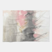 Linge De Cuisine Art moderne Abstrait rose or gris (Horizontal)