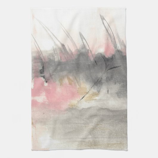 Linge De Cuisine Art moderne Abstrait rose or gris (Vertical)