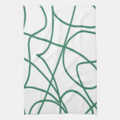 Linge De Cuisine Art moderne : Vert sur Blanc (Vertical)