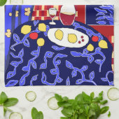 Linge De Cuisine Art moderne Vie morte avec citrons et vin (Plié)