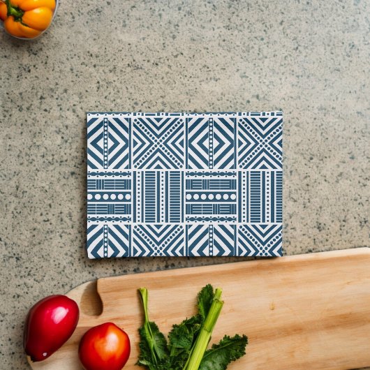 Linge De Cuisine Art Motif tribal bleu