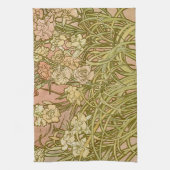 Linge De Cuisine Art Nouveau Alfonse Mucha fleurs d'oeillets floral (Vertical)