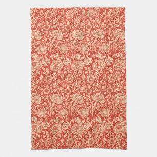 Linge De Cuisine Art Nouveau Carnation Damask, Mandarin Orange