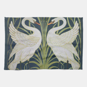 Linge De Cuisine Art Nouveau Swan Deux Swans