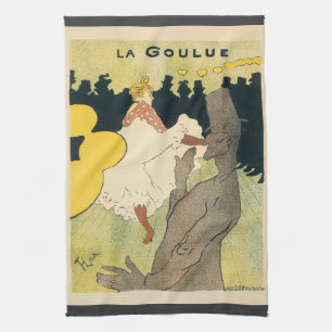 Linge De Cuisine Art Nouveau vintage, La Goulue par Toulouse Lautre