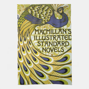 Linge De Cuisine Art nouveau vintage, plume de paon de Macmillan