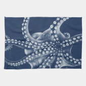 Linge De Cuisine Art octopus bleu cyan (Horizontal)