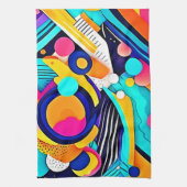 Linge De Cuisine Art Pop Abstrait Vibrant (Vertical)