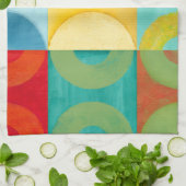 Linge De Cuisine Art Pop brillant avec cercles et Carré (Plié)