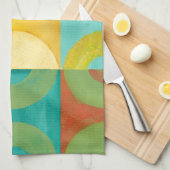 Linge De Cuisine Art Pop brillant avec cercles et Carré (Quart Plié)