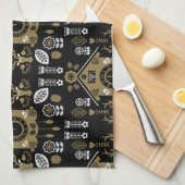 Linge De Cuisine Art populaire allemand Bauernmalerei (Quart Plié)