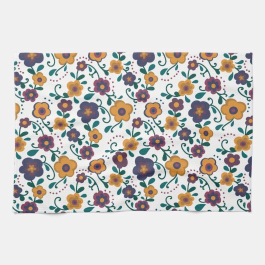 Linge De Cuisine Art populaire des années 70 Ditzy Retro Daisy dans (Horizontal)