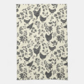 Linge De Cuisine Art populaire Farmhouse moderne Poulets & Botaniqu (Vertical)