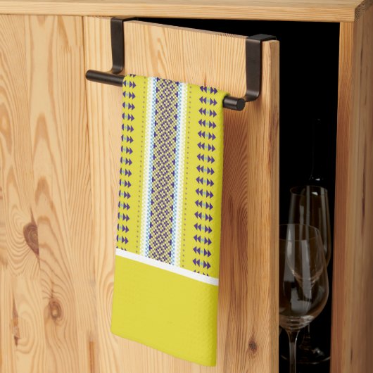 Linge De Cuisine Art populaire jaune (Pliage en tiers)