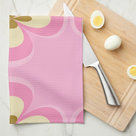 Linge De Cuisine Art rose Abstrait (Quart Plié)