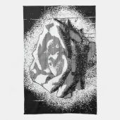 Linge De Cuisine Art Rose Noir Et Blanc (Vertical)