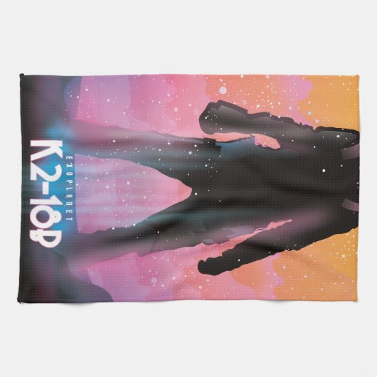 Linge De Cuisine Art spatial exoplanète K2-18b (Horizontal)