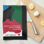 Linge De Cuisine Art Vintage de l'immigration australienne (Quart Plié)
