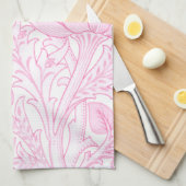 Linge De Cuisine Artichaut Rose Pâle de William Morris (Quart Plié)