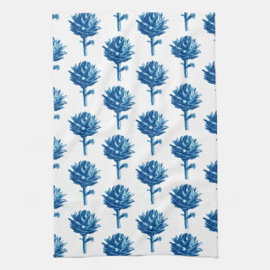Linge De Cuisine Artichoke botanique Impression, Indigo bleu et bla