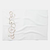 Linge De Cuisine Artisan Cercles de café NOM Brown Cuisine blanche (Horizontal)