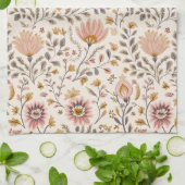 Linge De Cuisine Artisanat floral peint (Plié)
