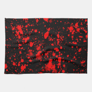 Linge De Cuisine Artistic Éclaboussure de peinture noire rouge colo