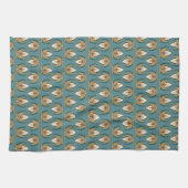 Linge De Cuisine Arts et artisanat Blossoms_Dark Aquamarine (Horizontal)