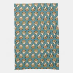 Linge De Cuisine Arts et artisanat Blossoms_Dark Aquamarine