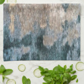 Linge De Cuisine Artwork Abstrait décoratif gris bleu (Plié)