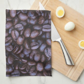 Linge De Cuisine Artwork acrylique de fèves de café grillées| (Quart Plié)