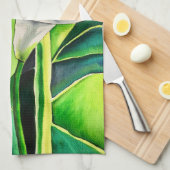 Linge De Cuisine Arum blanc Lily aquarelle tropicale florale (Quart Plié)