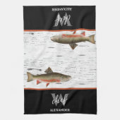 Linge De Cuisine Aspen rustique Bark Trout pêcheur Lac House Kitc (Vertical)