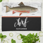 Linge De Cuisine Aspen rustique Bark Trout pêcheur Lake House (Plié)