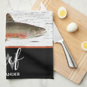 Linge De Cuisine Aspen rustique Bark Trout pêcheur Lake House (Quart Plié)