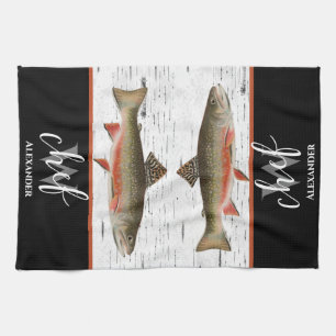 Linge De Cuisine Aspen rustique Bark Trout pêcheur Lake House