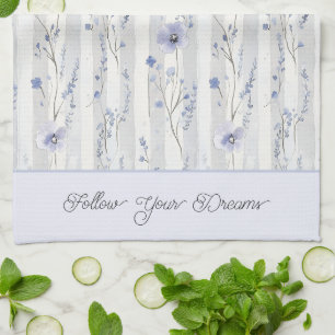 Linge De Cuisine Assez Chic Fleurs Lavande Rayures