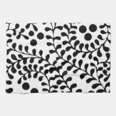 Linge De Cuisine Assez orné impression noir et blanc (Horizontal)