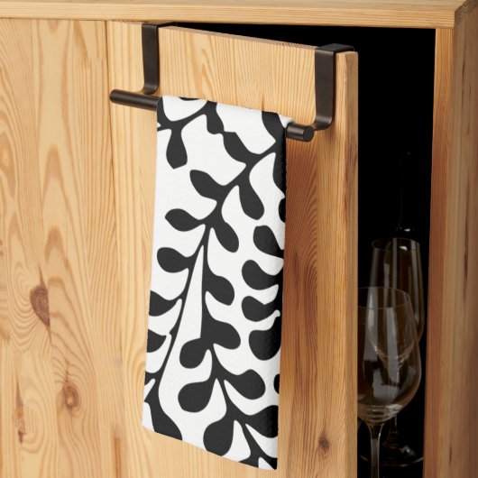 Linge De Cuisine Assez orné impression noir et blanc (Pliage en tiers)