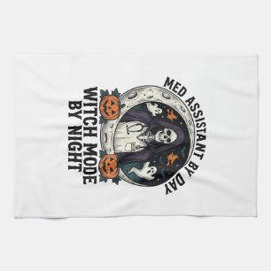 Linge De Cuisine Assistant médical Sorcière d'Halloween Gravure Vin