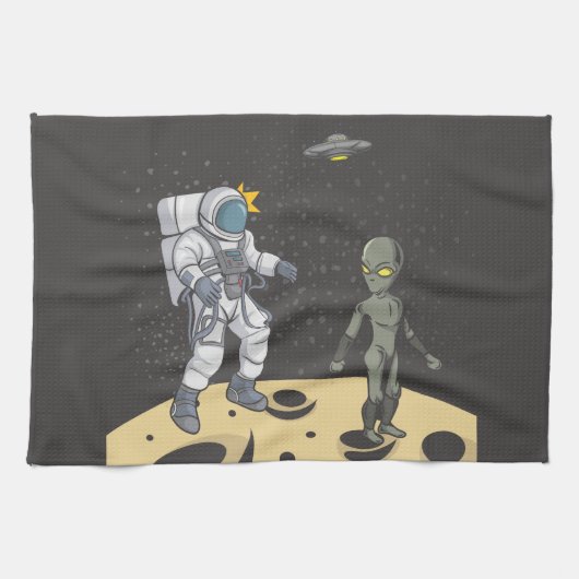 Linge De Cuisine Astronaute et extraterrestre (Horizontal)