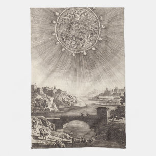Linge De Cuisine Astronomie Antique Ciel avec Soleil par Allain Mal