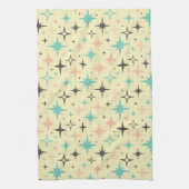 Linge De Cuisine Atomic Age Stars on Yellow Mid Century (Vertical)